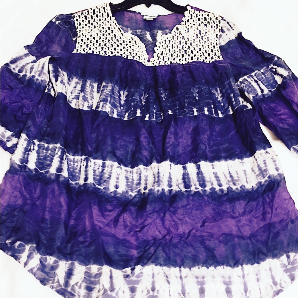 Calypso St.Barth ๐ฏ%SILK Crochet Lovely Tunic Top - Picture 3 of 13
